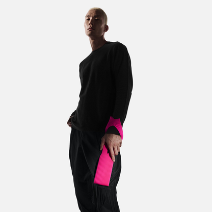 Sokee housse téléphone bandoulière rose portée – coque tricot Y2K homme