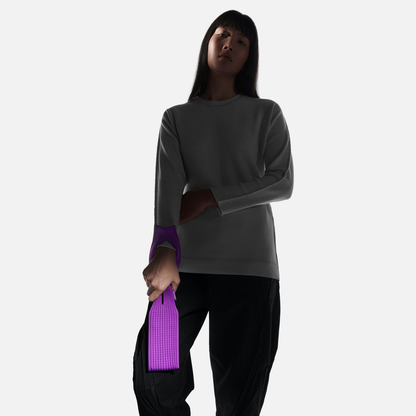 Sokee housse téléphone bandoulière violet portée – coque tricot Y2K femme 