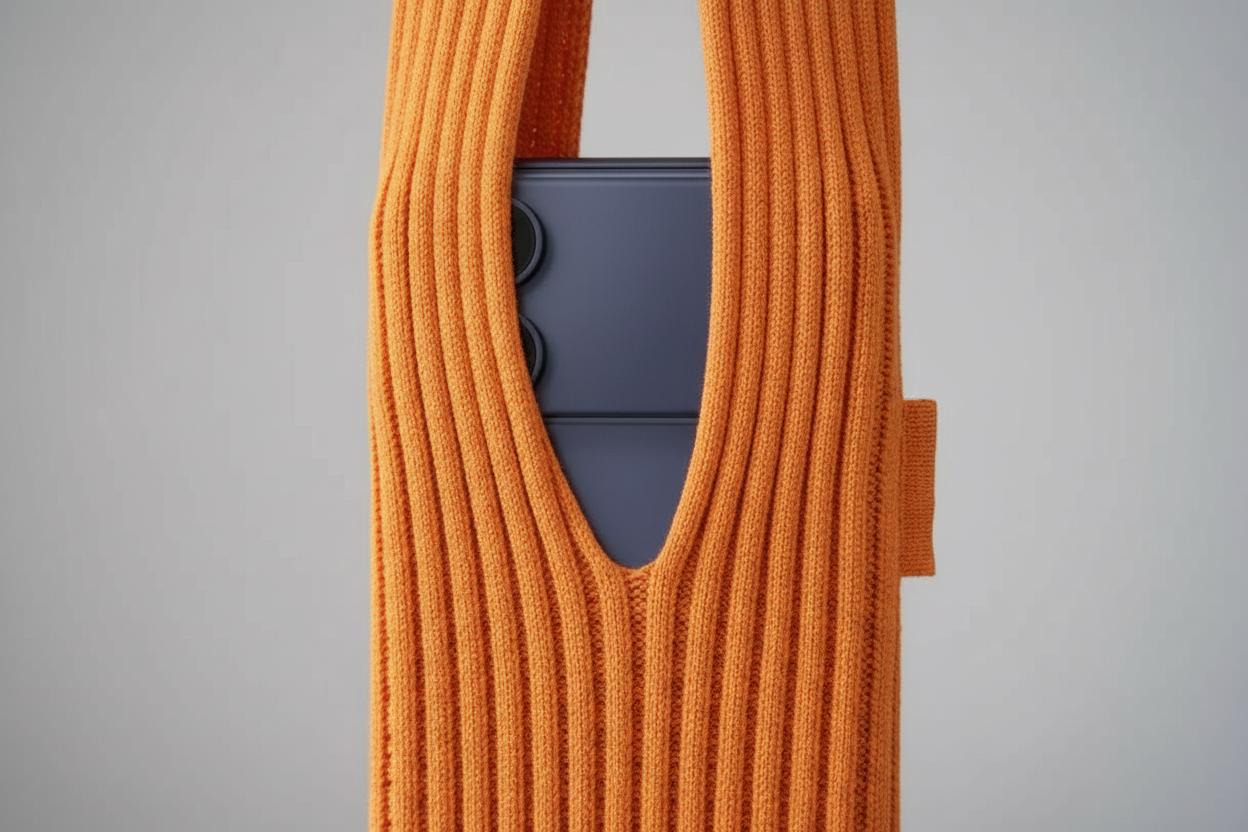  Housse Sokee en maille extensible orange avec téléphone 