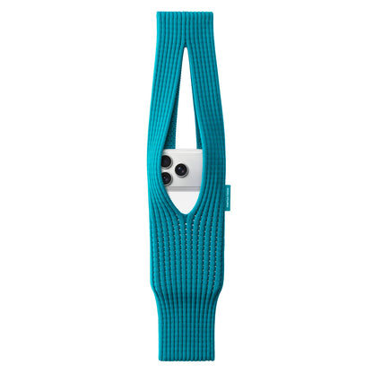 Sokee housse téléphone bandoulière bleu turquoise 40cm – coque tricot Y2K