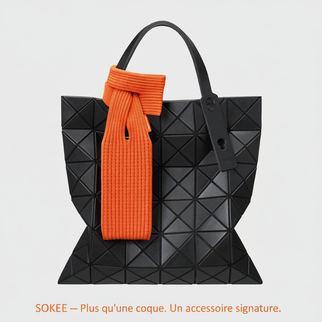  Sokee housse téléphone bandoulière noire orange – coque téléphone Y2K femme 